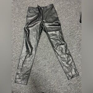 Aritzia Wilfred Free Inseam 27 High Rise Faux Leather Pants Black Women 4